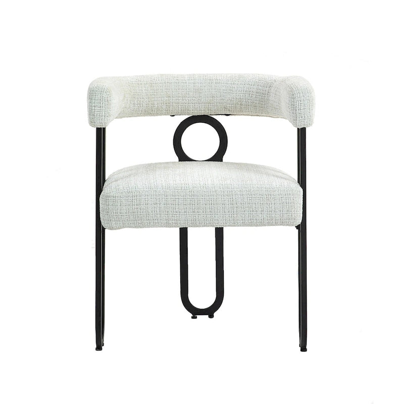 Chaises de salle à manger contemporaines en chenille/cuir (lot de 2)