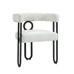 Chaises de salle à manger contemporaines en chenille/cuir (lot de 2)