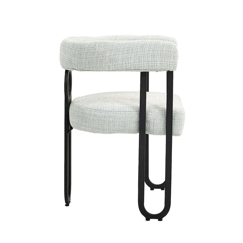 Chaises de salle à manger contemporaines en chenille/cuir (lot de 2)