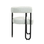 Chaises de salle à manger contemporaines en chenille/cuir (lot de 2)