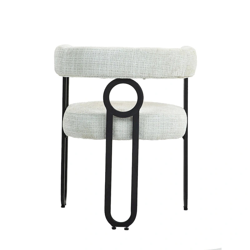 Chaises de salle à manger contemporaines en chenille/cuir (lot de 2)