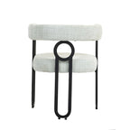 Chaises de salle à manger contemporaines en chenille/cuir (lot de 2)