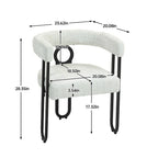 Chaises de salle à manger contemporaines en chenille/cuir (lot de 2)