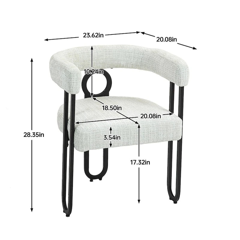 Chaises de salle à manger contemporaines en chenille/cuir (lot de 2)