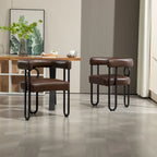 Chaises de salle à manger contemporaines en chenille/cuir (lot de 2)