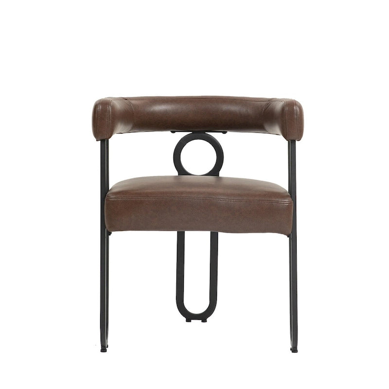 Chaises de salle à manger contemporaines en chenille/cuir (lot de 2)