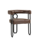Chaises de salle à manger contemporaines en chenille/cuir (lot de 2)