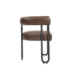 Chaises de salle à manger contemporaines en chenille/cuir (lot de 2)