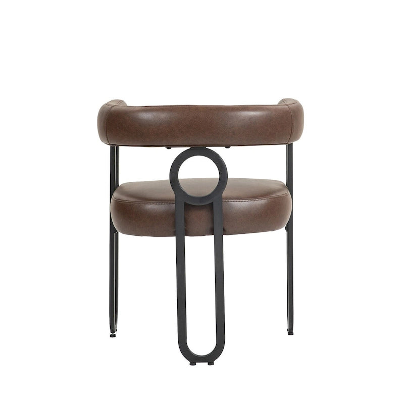 Chaises de salle à manger contemporaines en chenille/cuir (lot de 2)