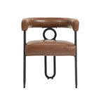 Chaises de salle à manger contemporaines en chenille/cuir (lot de 2)