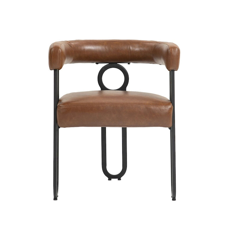 Chaises de salle à manger contemporaines en chenille/cuir (lot de 2)