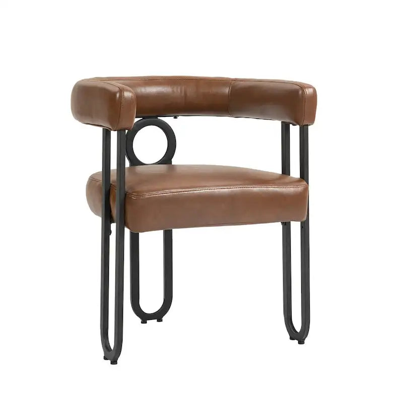Chaises de salle à manger contemporaines en chenille/cuir (lot de 2)