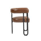 Chaises de salle à manger contemporaines en chenille/cuir (lot de 2)