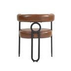 Chaises de salle à manger contemporaines en chenille/cuir (lot de 2)