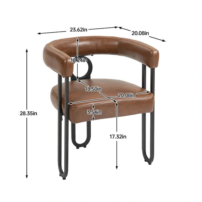 Chaises de salle à manger contemporaines en chenille/cuir (lot de 2)