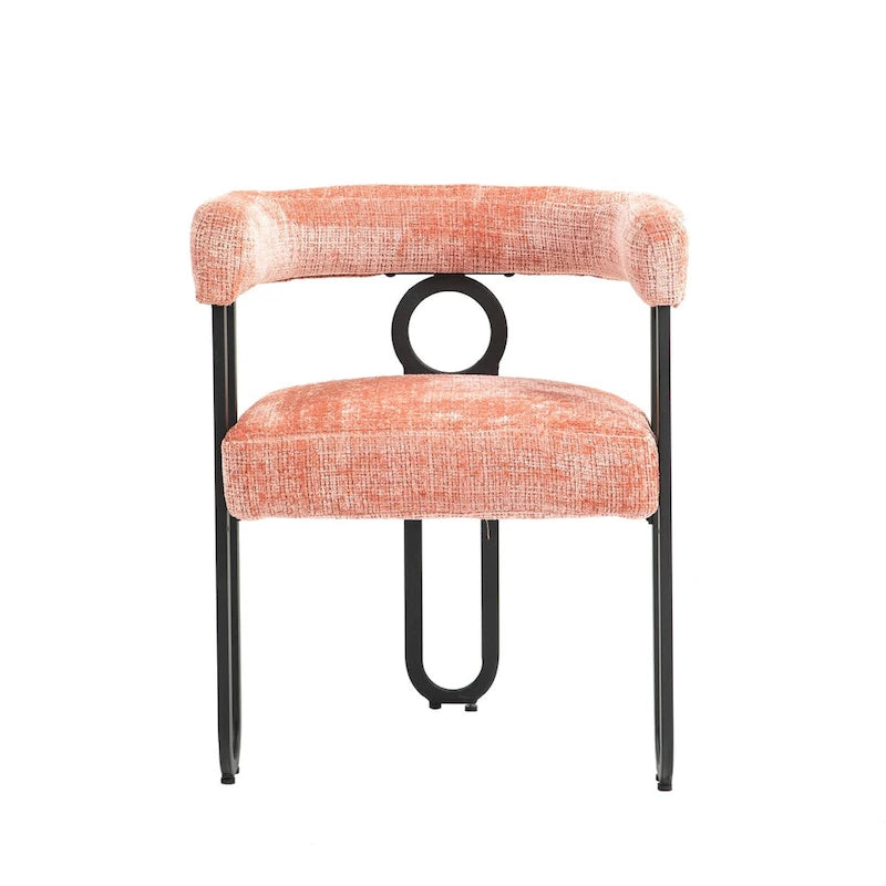 Chaises de salle à manger contemporaines en chenille/cuir (lot de 2)