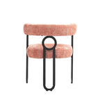 Chaises de salle à manger contemporaines en chenille/cuir (lot de 2)