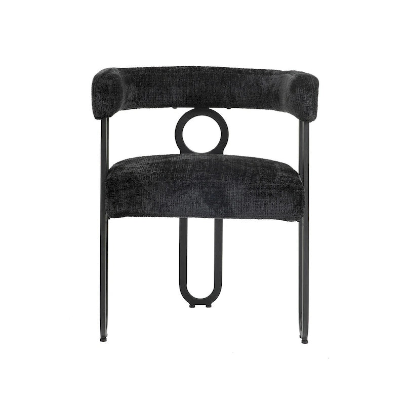 Chaises de salle à manger contemporaines en chenille/cuir (lot de 2)