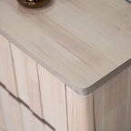 Commode double à 6 tiroirs Seren Mid-Century Modern blanc cassé en bois massif de Furniture of America