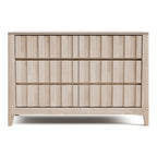 Commode double à 6 tiroirs Seren Mid-Century Modern blanc cassé en bois massif de Furniture of America