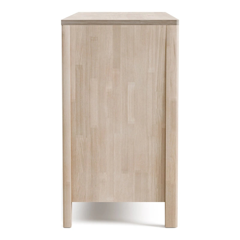 Commode double à 6 tiroirs Seren Mid-Century Modern blanc cassé en bois massif de Furniture of America