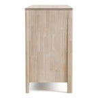 Commode double à 6 tiroirs Seren Mid-Century Modern blanc cassé en bois massif de Furniture of America