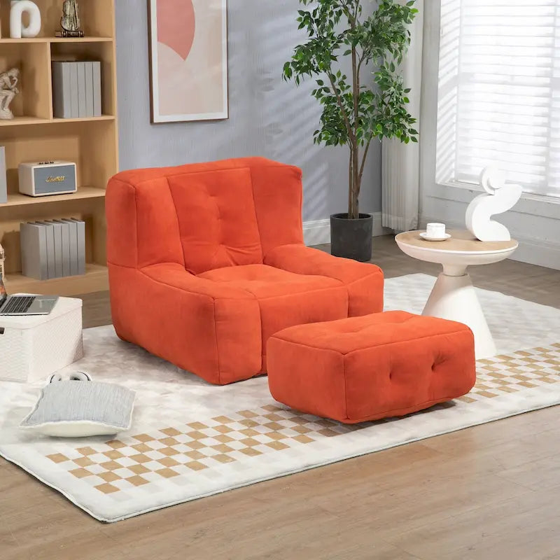 Fauteuil poire Oaks Aura moelleux, canapé paresseux super doux avec mousse à mémoire de forme et ottoman, fauteuil poire d'intérieur moderne