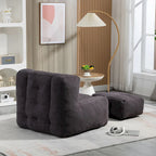 Fauteuil poire Oaks Aura moelleux, canapé paresseux super doux avec mousse à mémoire de forme et ottoman, fauteuil poire d'intérieur moderne