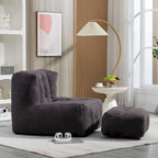 Fauteuil poire Oaks Aura moelleux, canapé paresseux super doux avec mousse à mémoire de forme et ottoman, fauteuil poire d'intérieur moderne