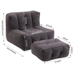 Fauteuil poire Oaks Aura moelleux, canapé paresseux super doux avec mousse à mémoire de forme et ottoman, fauteuil poire d'intérieur moderne