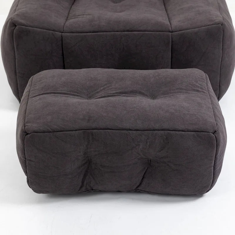 Fauteuil poire Oaks Aura moelleux, canapé paresseux super doux avec mousse à mémoire de forme et ottoman, fauteuil poire d'intérieur moderne