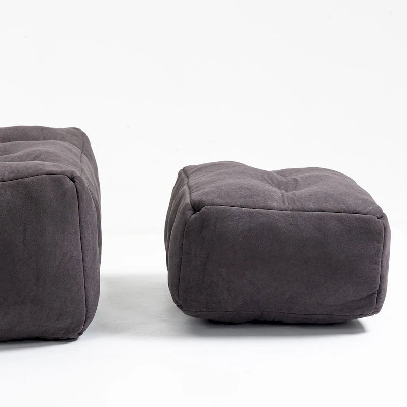 Fauteuil poire Oaks Aura moelleux, canapé paresseux super doux avec mousse à mémoire de forme et ottoman, fauteuil poire d'intérieur moderne