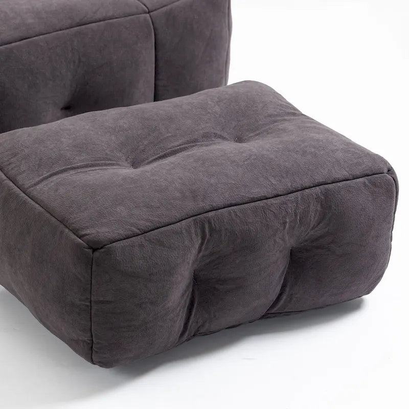 Fauteuil poire Oaks Aura moelleux, canapé paresseux super doux avec mousse à mémoire de forme et ottoman, fauteuil poire d'intérieur moderne