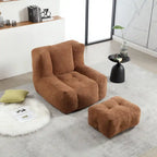 Fauteuil poire Oaks Aura moelleux, canapé paresseux super doux avec mousse à mémoire de forme et ottoman, fauteuil poire d'intérieur moderne