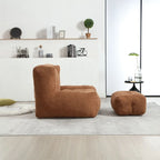 Fauteuil poire Oaks Aura moelleux, canapé paresseux super doux avec mousse à mémoire de forme et ottoman, fauteuil poire d'intérieur moderne