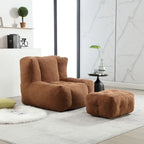 Fauteuil poire Oaks Aura moelleux, canapé paresseux super doux avec mousse à mémoire de forme et ottoman, fauteuil poire d'intérieur moderne