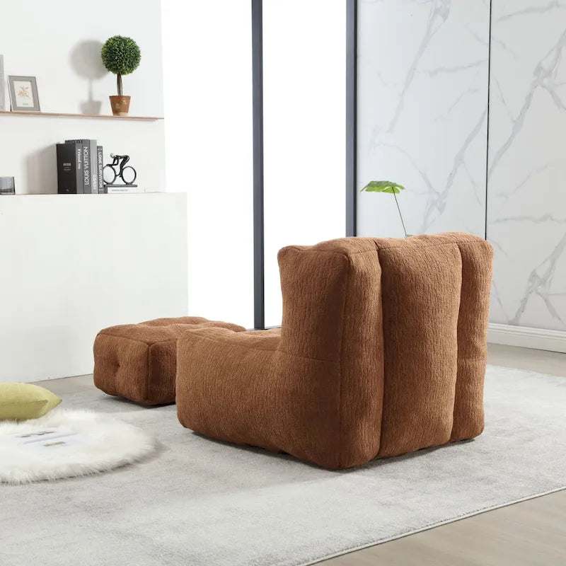 Fauteuil poire Oaks Aura moelleux, canapé paresseux super doux avec mousse à mémoire de forme et ottoman, fauteuil poire d'intérieur moderne
