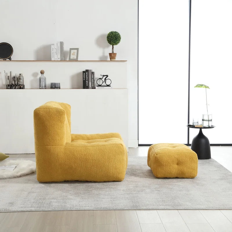 Fauteuil poire Oaks Aura moelleux, canapé paresseux super doux avec mousse à mémoire de forme et ottoman, fauteuil poire d'intérieur moderne