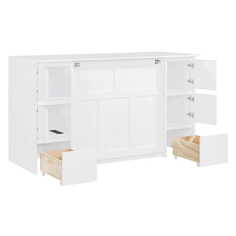 Lit escamotable grand format avec tiroirs