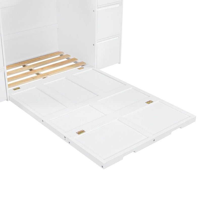 Lit escamotable grand format avec tiroirs