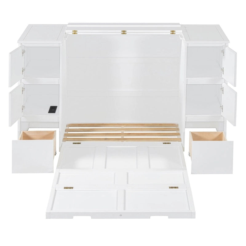 Lit escamotable grand format avec tiroirs