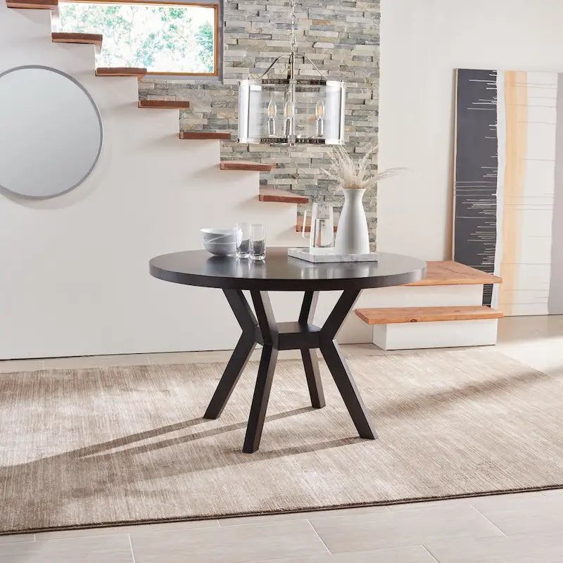 Table à manger ronde en bois Orestilla SAFAVIEH Couture - 48Wx48Dx30H