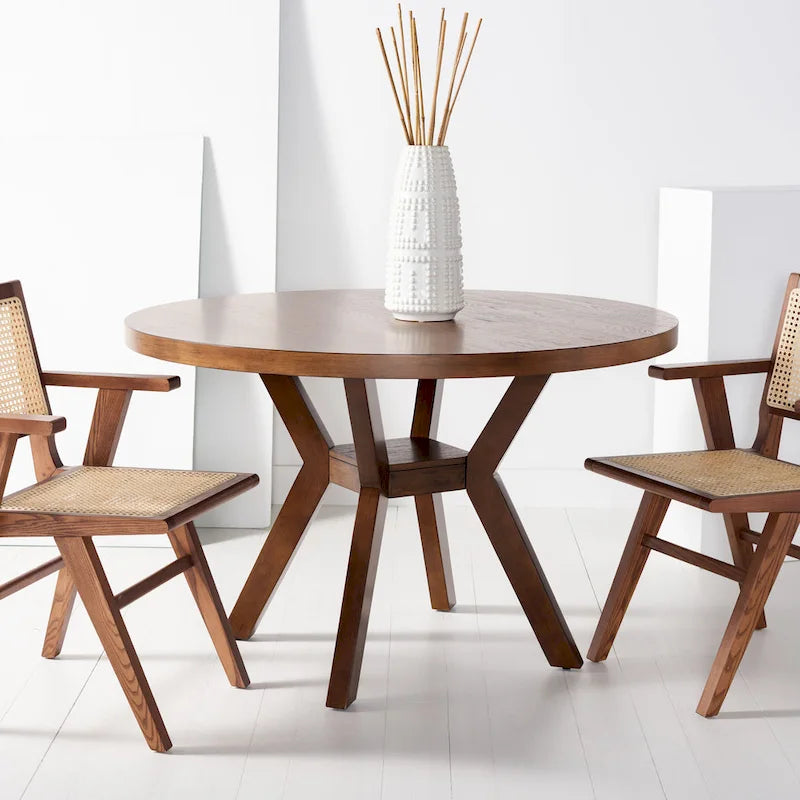 Table à manger ronde en bois Orestilla SAFAVIEH Couture - 48Wx48Dx30H