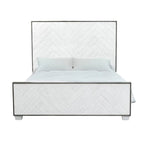 Lit Swids Modern Farmhouse Vintage Blanc avec cadre métallique