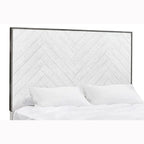 Lit Swids Modern Farmhouse Vintage Blanc avec cadre métallique