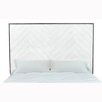 Lit Swids Modern Farmhouse Vintage Blanc avec cadre métallique