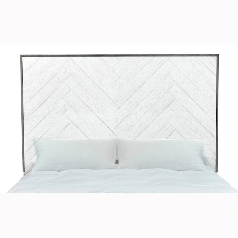 Lit Swids Modern Farmhouse Vintage Blanc avec cadre métallique
