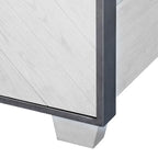 Lit Swids Modern Farmhouse Vintage Blanc avec cadre métallique