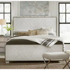 Lit Swids Modern Farmhouse Vintage Blanc avec cadre métallique