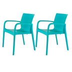 Chaise de salle à manger empilable avec accoudoirs Alissa, en résine, tout temps, lot de 2